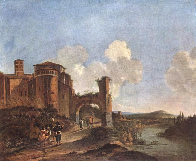 ASSELYN, Jan Italian Landscape with SS. Giovanni e Paolo in Rome oil painting picture